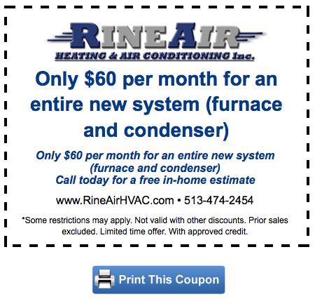 Only $60 per month for an entire new system (furnace and condenser)